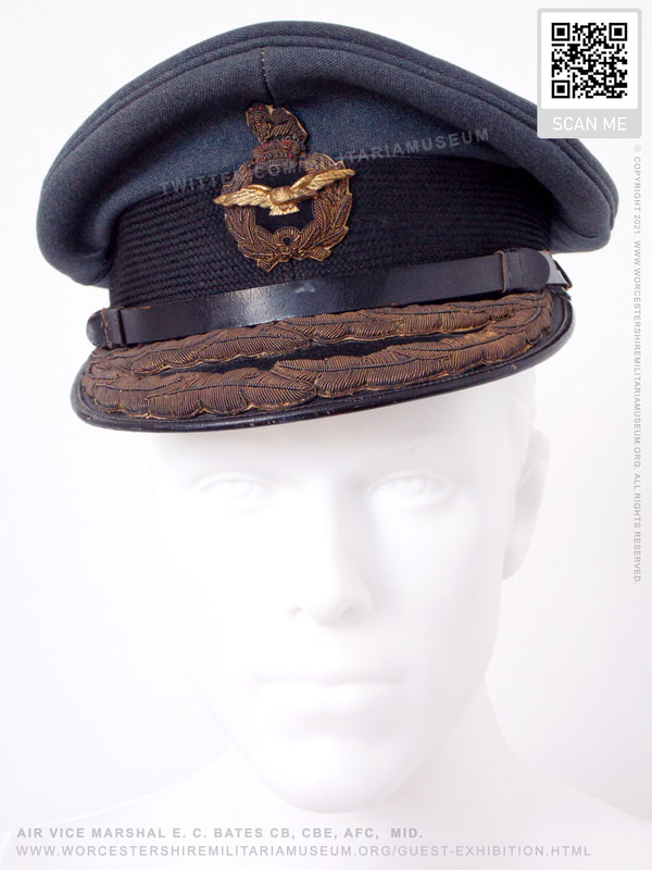 Air Vice Marshal E. C. Bates. 1950s Air Officer's visor cap
