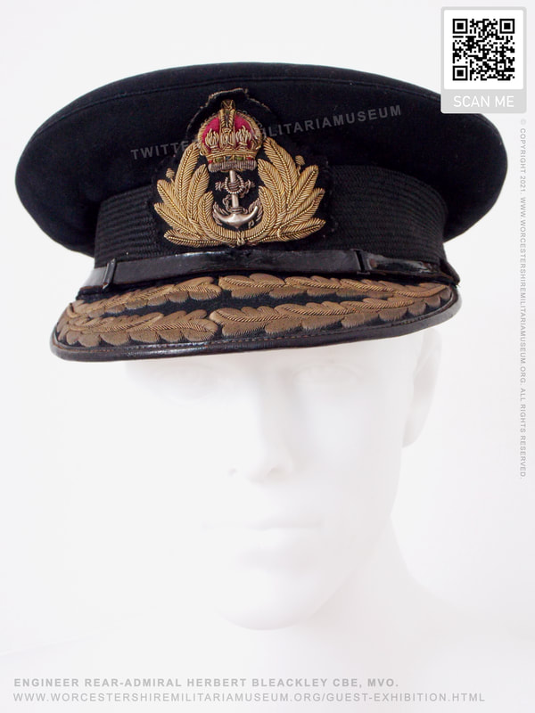 Engineer Rear-Admiral Herbert Bleackley . WWII Flag Officer's / Admiral's visor peak cap.