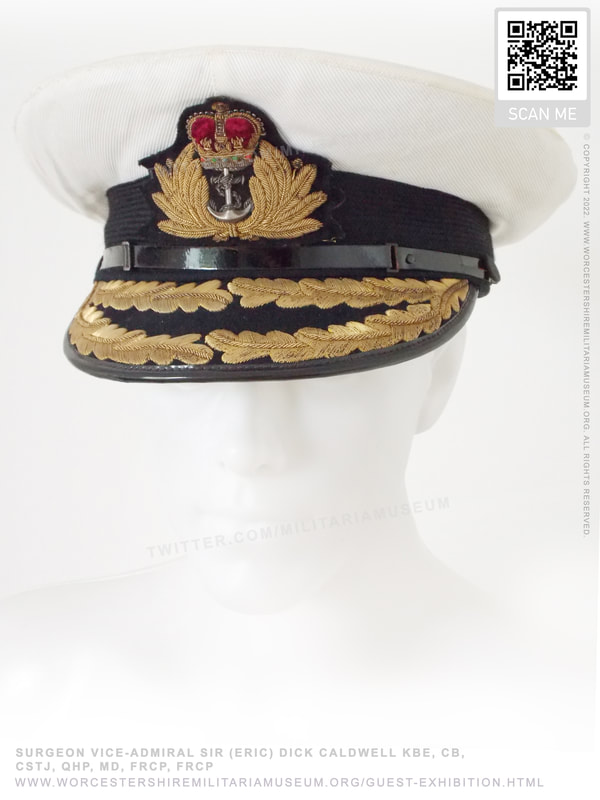 Royal Navy Flag Officer's peaked visor cap Surgeon Vice Admiral Sir E. D. Caldwell