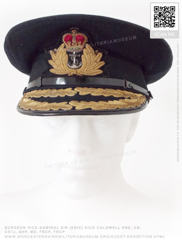 Royal Navy Admiral's cap Surgeon Vice Admiral Sir E. D. Caldwell