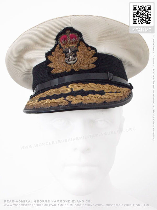 Royal Navy Flag Officer's peaked visor cap Rear Admiral G. H. Evans