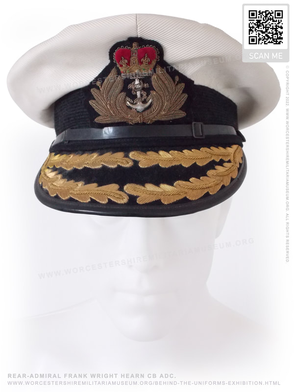 Royal Navy Flag Officer Supply Logistics peaked visor cap Rear Admiral F. W. Hearn CB ADC
