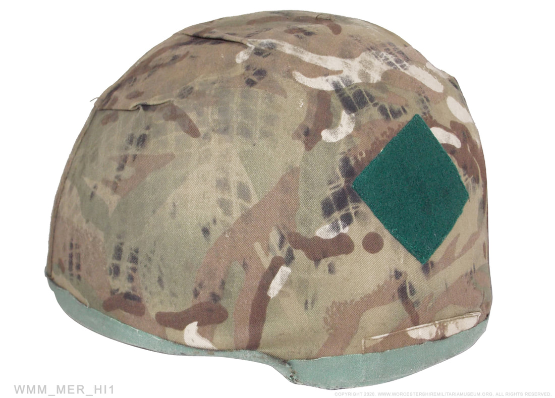 Mercian Regiment helmet with green diamond helmet flash