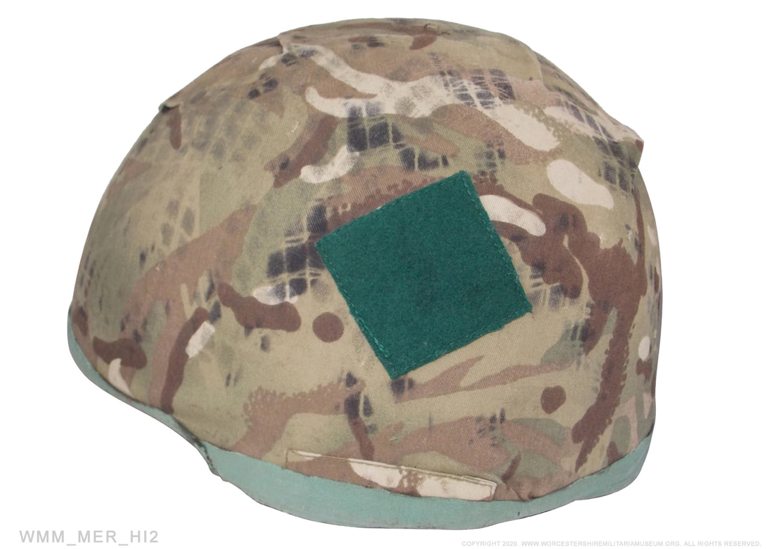 Mercian Regiment helmet with green diamond helmet flash