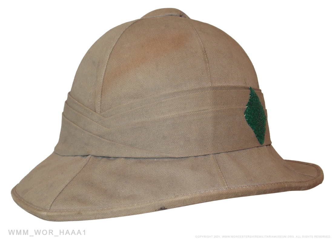 Worcestershire Regiment Pith helmet. WW2.