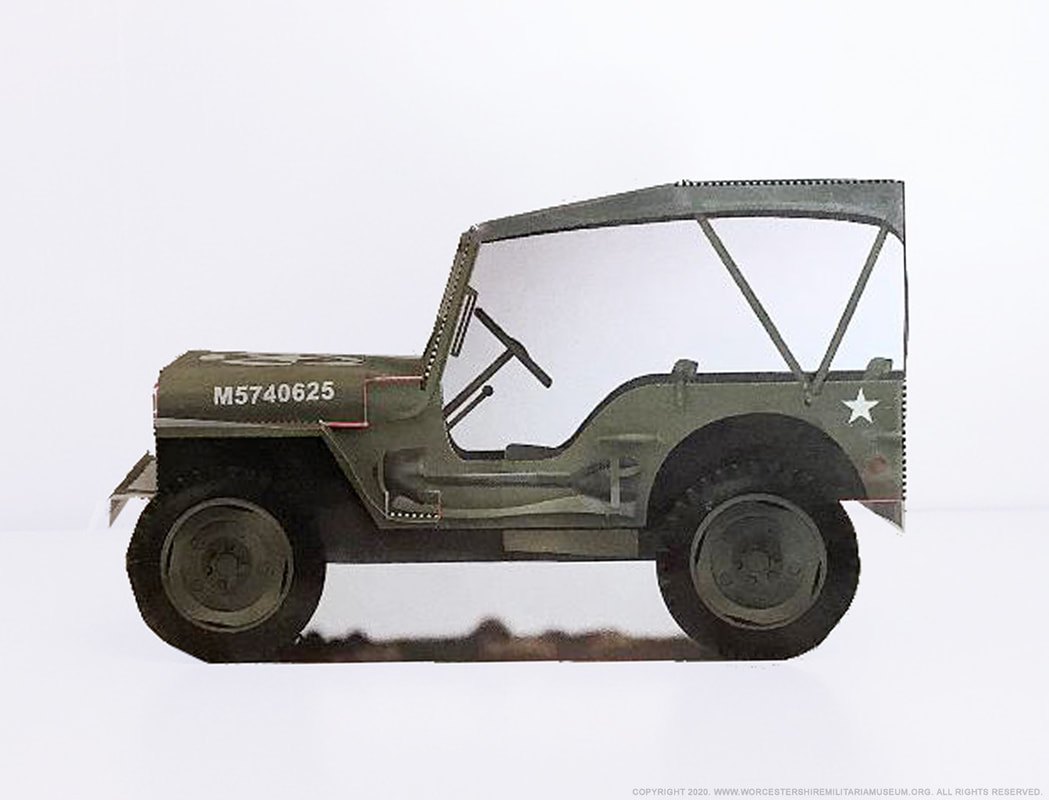 Paper jeep model template